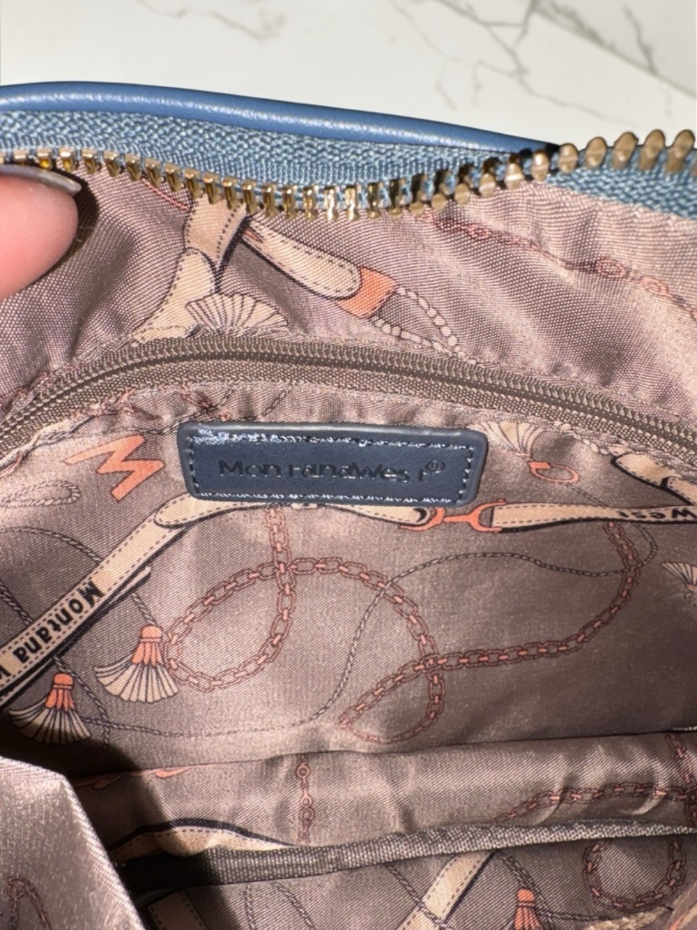 Montana West Blue Shoulder Bag with Black Strap - Picture 5 of 6